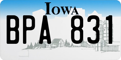 IA license plate BPA831