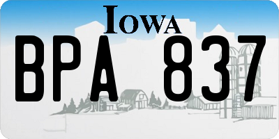 IA license plate BPA837