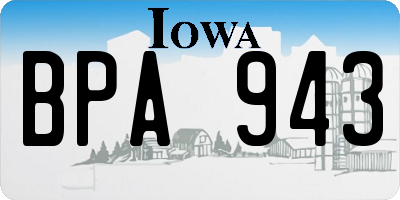 IA license plate BPA943