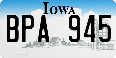 IA license plate BPA945