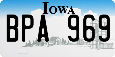 IA license plate BPA969