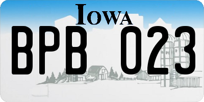 IA license plate BPB023