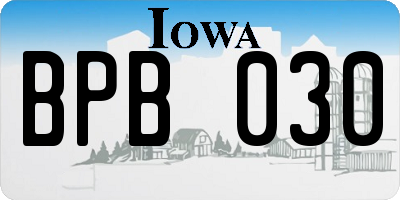 IA license plate BPB030
