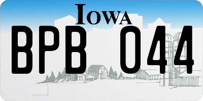 IA license plate BPB044