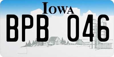 IA license plate BPB046