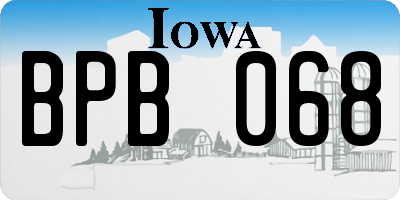 IA license plate BPB068