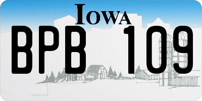 IA license plate BPB109