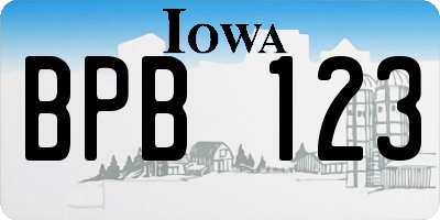 IA license plate BPB123