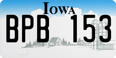 IA license plate BPB153