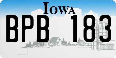 IA license plate BPB183