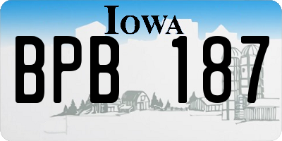 IA license plate BPB187