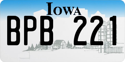 IA license plate BPB221