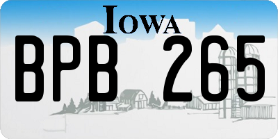 IA license plate BPB265
