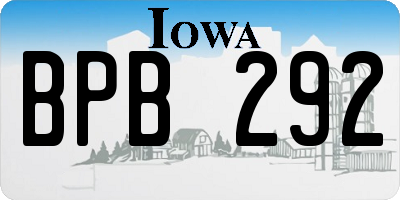 IA license plate BPB292