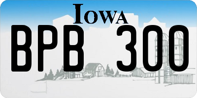IA license plate BPB300