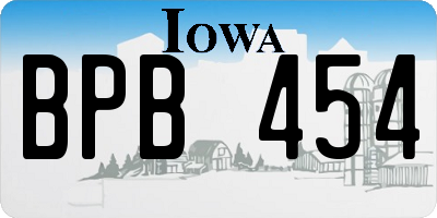 IA license plate BPB454