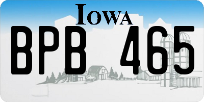 IA license plate BPB465