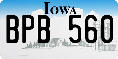 IA license plate BPB560