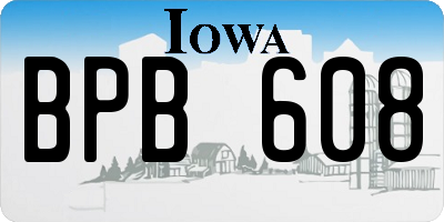 IA license plate BPB608