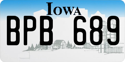 IA license plate BPB689