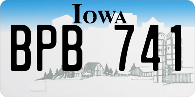 IA license plate BPB741