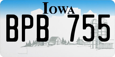 IA license plate BPB755