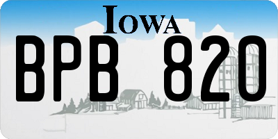 IA license plate BPB820