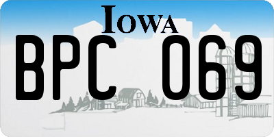 IA license plate BPC069