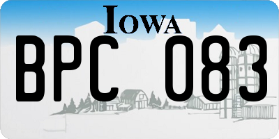 IA license plate BPC083