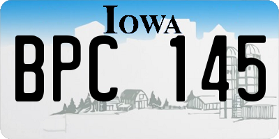 IA license plate BPC145
