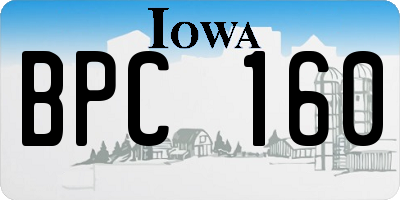 IA license plate BPC160