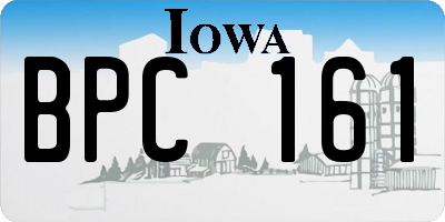IA license plate BPC161