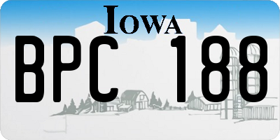 IA license plate BPC188