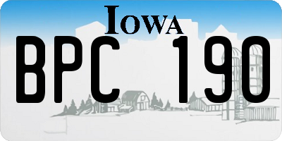 IA license plate BPC190