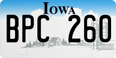 IA license plate BPC260