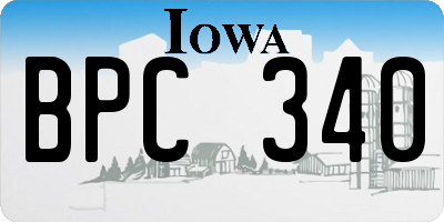 IA license plate BPC340