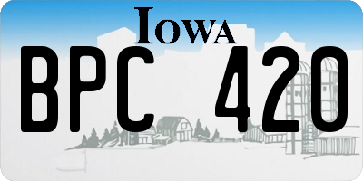 IA license plate BPC420