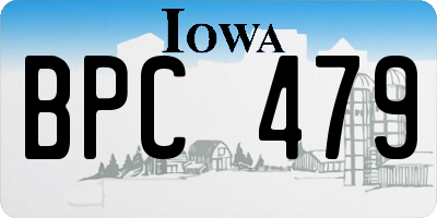 IA license plate BPC479