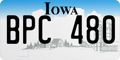 IA license plate BPC480