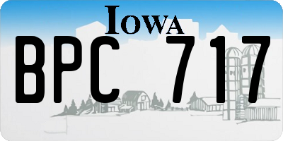 IA license plate BPC717