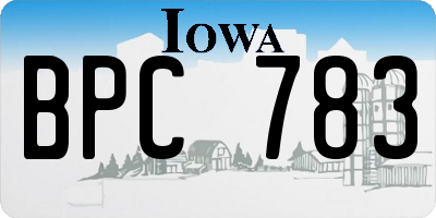 IA license plate BPC783