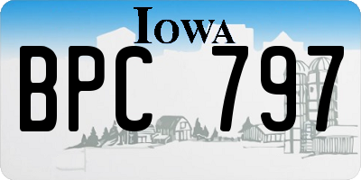 IA license plate BPC797