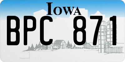 IA license plate BPC871