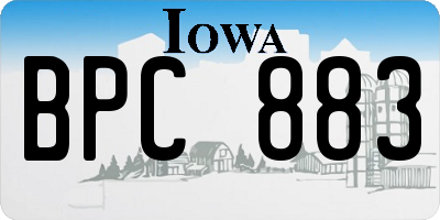 IA license plate BPC883