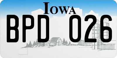 IA license plate BPD026