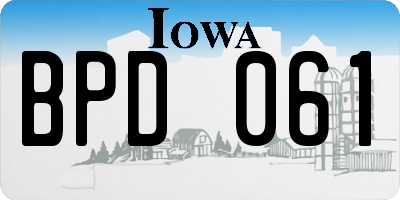 IA license plate BPD061