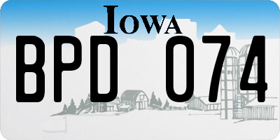 IA license plate BPD074