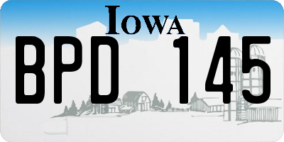 IA license plate BPD145