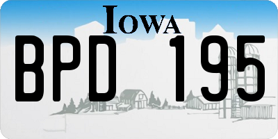 IA license plate BPD195