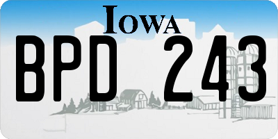 IA license plate BPD243